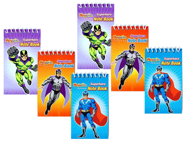 Mini Super Hero Spiral Notebooks - 6 Pack