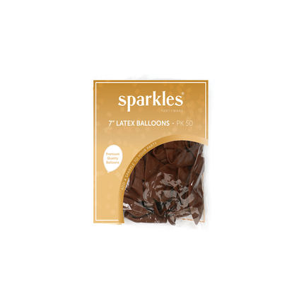 50 Pearlised Brown 7" Latex Balloons