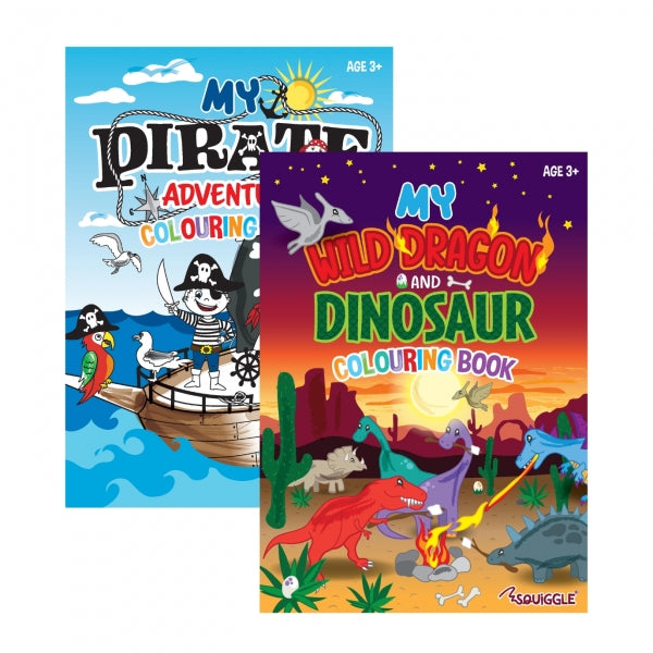 A4 Pirate/My Wild Dragon & Dinosaur Colouring Book