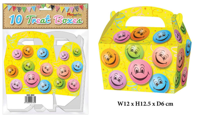 Happy Face Treat Boxes - 10 Pack