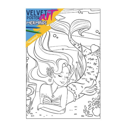Mermaids Velvet Poster Art & Fibre Pens
