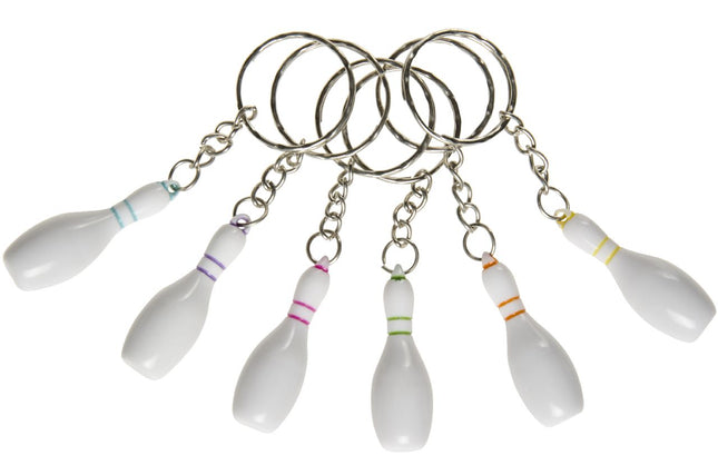 Bowling Pin Keychains - 6 Pack