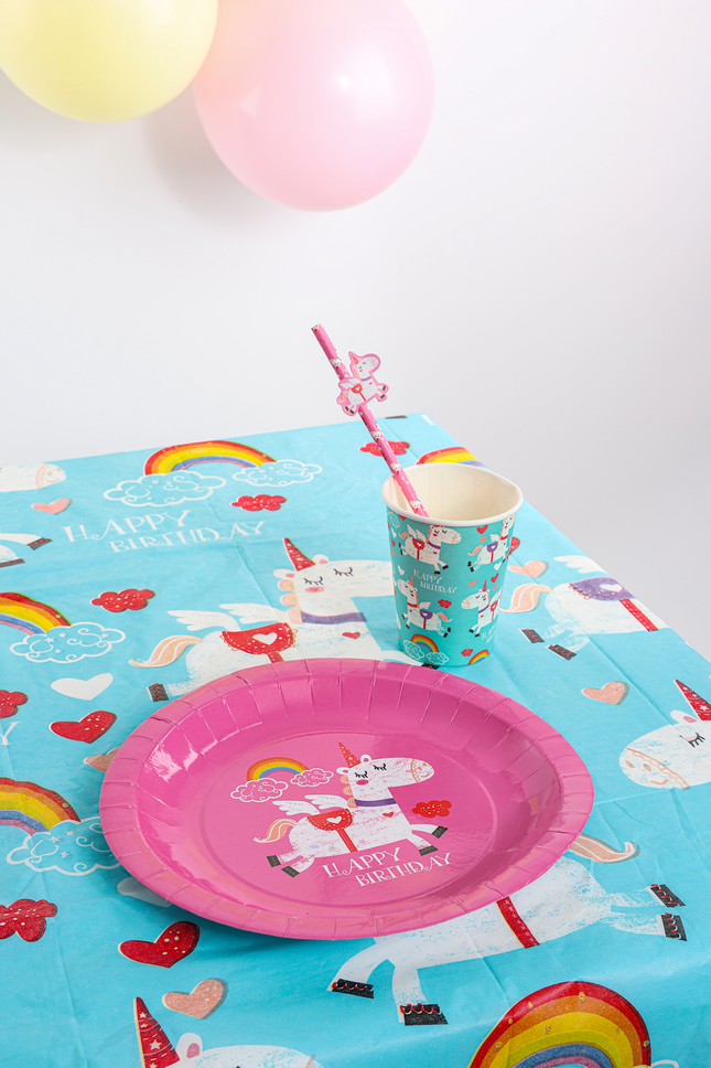 Unicorn Paper 9" Party Plates - 16 Pack