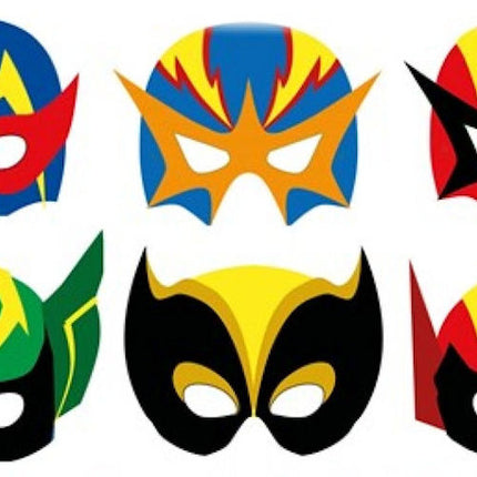 Cardboard Super Hero Masks - 12 Pack