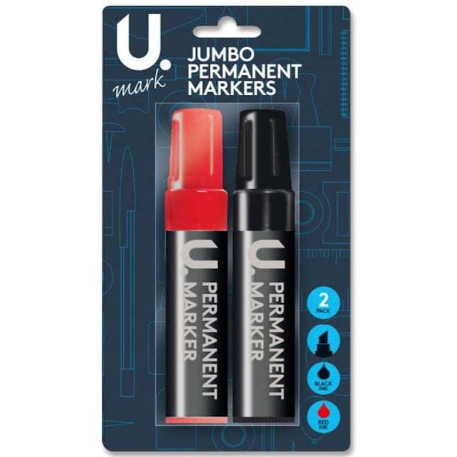 Jumbo Permanent Markers - 2 Pack