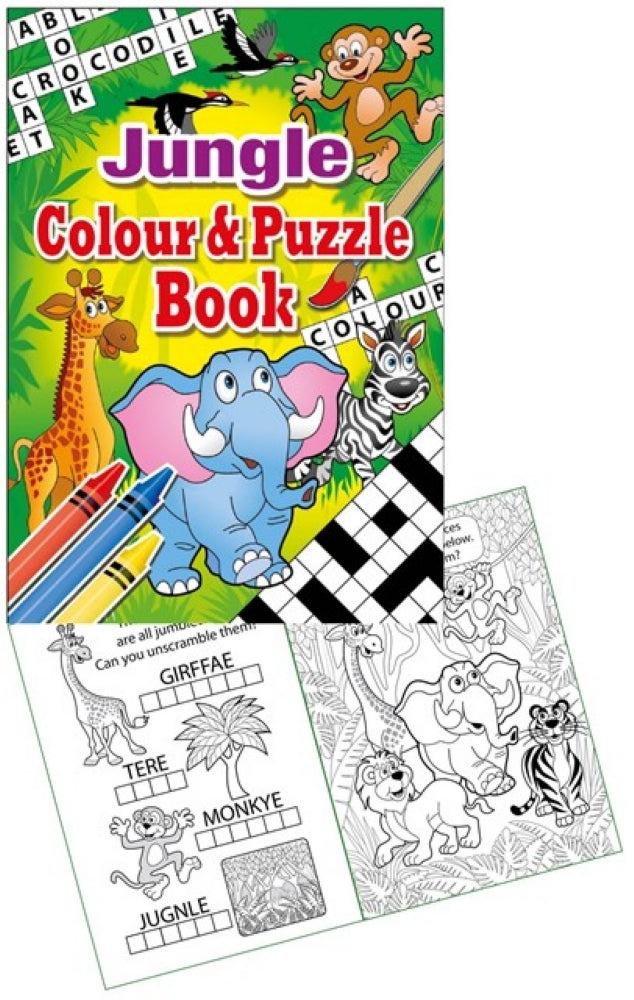 Jungle Colour & Puzzle Books - 6 Pack