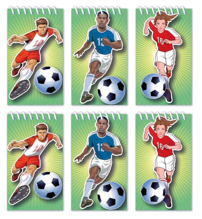 Mini Football Spiral Notebooks - 6 Pack