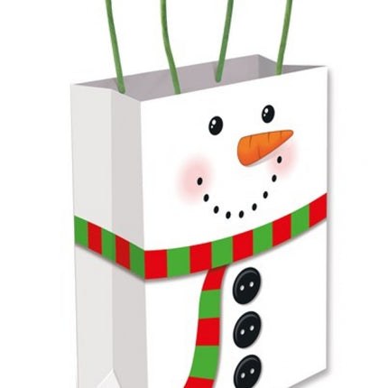 6 Snowman Paper Handle Bags