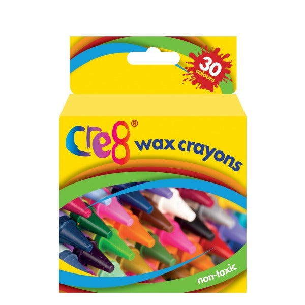 30 Coloured Wax Crayons