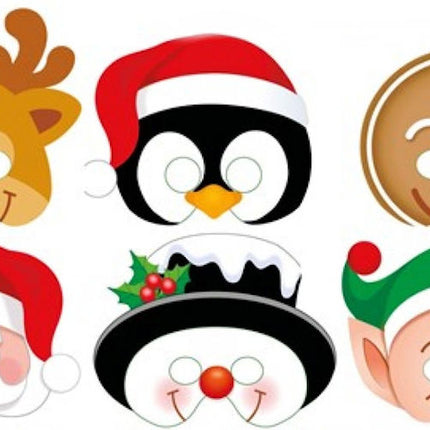 12 Cardboard Christmas Masks