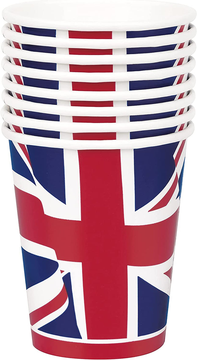 Union Jack 9oz Paper Cups - 8 Pack