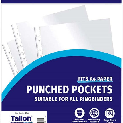 10 Clear Plastic Punched Pockets
