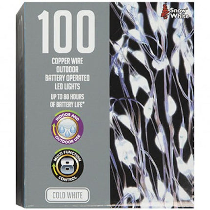 100 Cold White Outdoor Copper Wire Lights