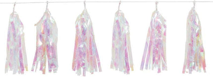 Iridescent 9ft Foil Tassel Garland