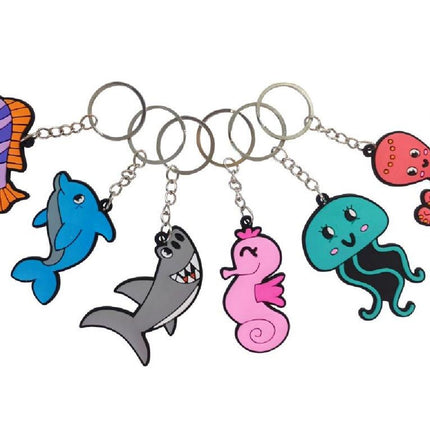 6 Sea Animal Keychains