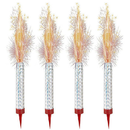 Cake Fountain Candles Silver - 4 Pack