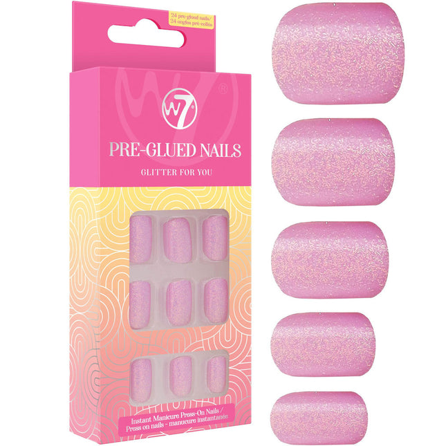 W7 Cosmetics Glamorous Pre Glued False Nails - Glitter For You