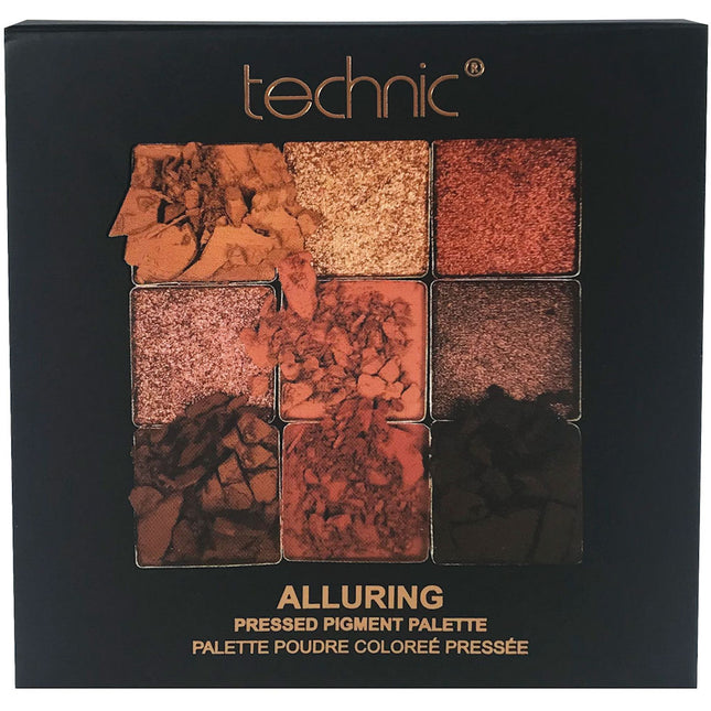 Technic Cosmetics 9 Colour Pressed Pigment Eyeshadow Palette - Alluring