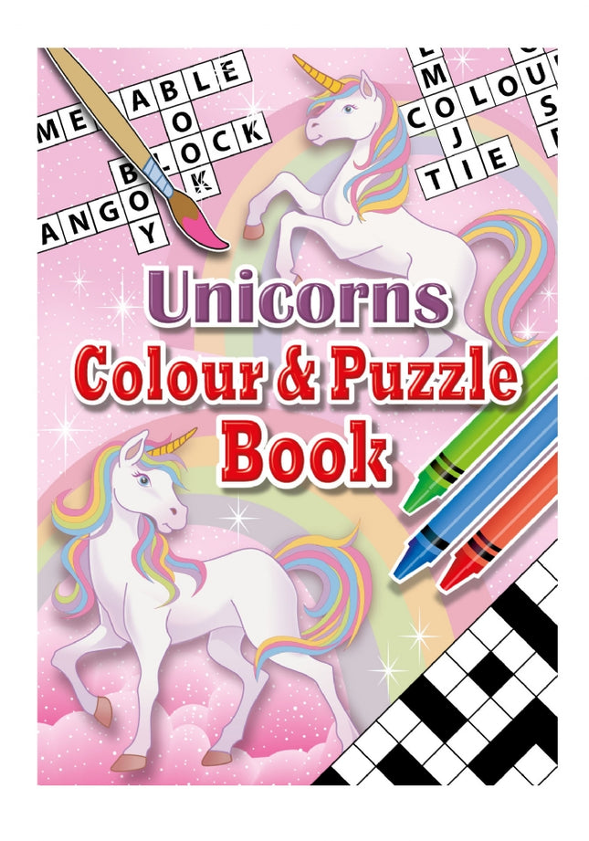Unicorn Colour & Puzzle Books - 6 Pack