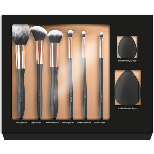 Black Professional Makeup Brush Set - 8 Pack