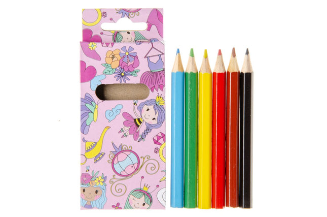 Princess Halfsize Colouring Pencils - 6 Pack