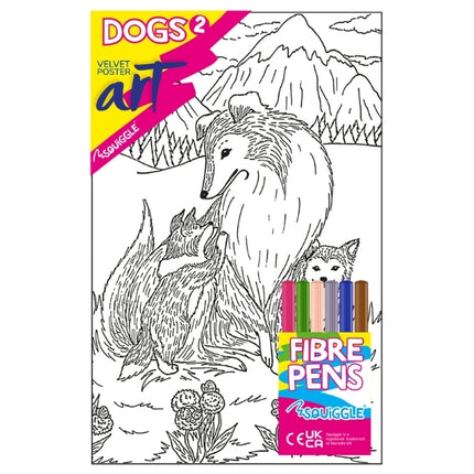 Dogs Velvet Poster Art & Fibre Pens