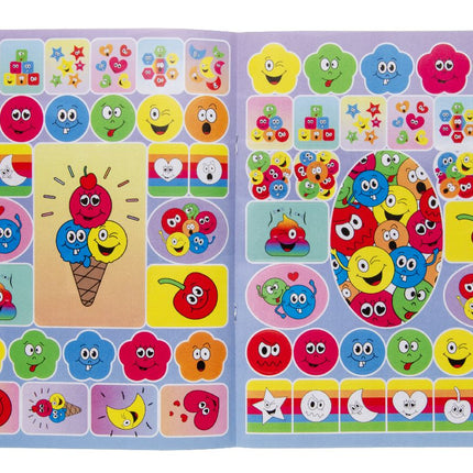 Large Emoji Face Colour & Sticker Books - 6 Pack