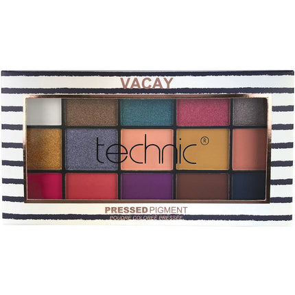 Technic Cosmetics 15 Colour Pressed Pigment Eyeshadow Palette - Vacay