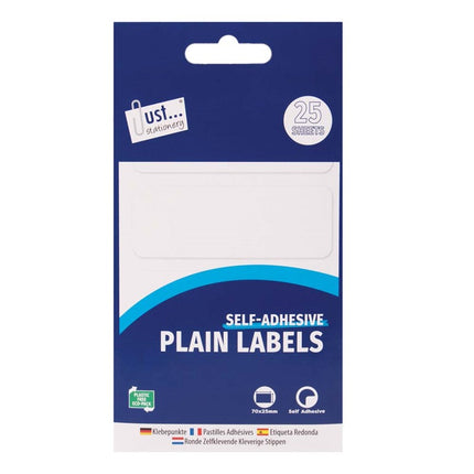 100 White 70mm x 25mm Sticky Labels