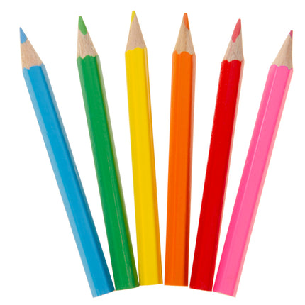 6 Happy Face Halfsize Colouring Pencils