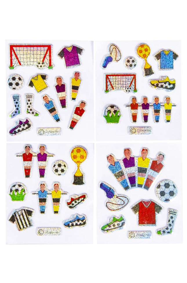 Football Metallic Shiny Sticker Sheet - Single
