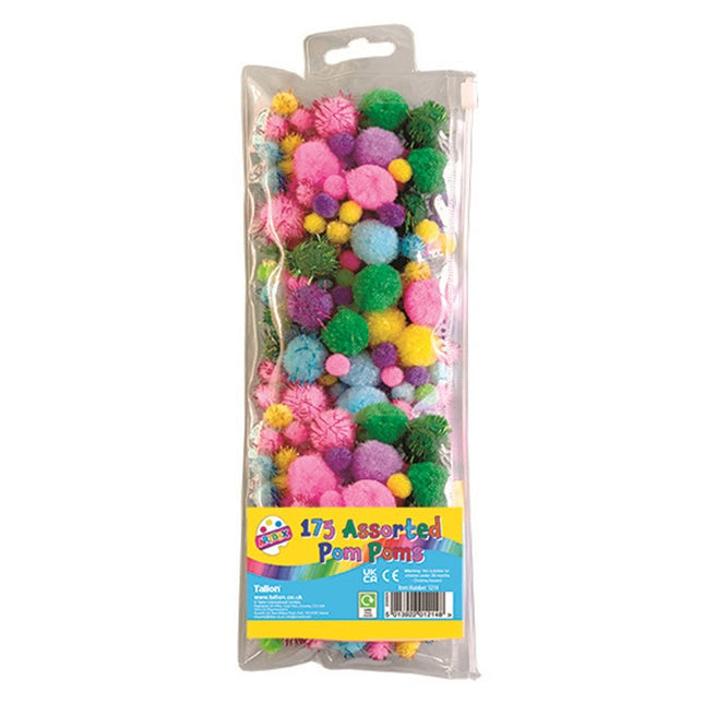 175 Assorted Pom Poms (Pack)