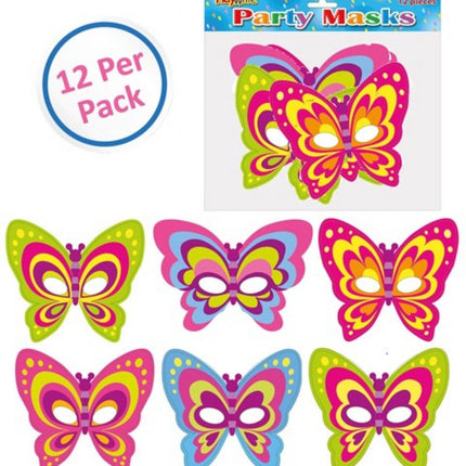 Cardboard Butterfly Masks - 12 Pack
