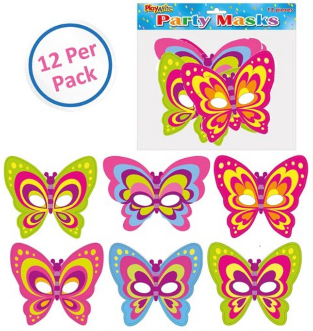 Cardboard Butterfly Masks - 12 Pack