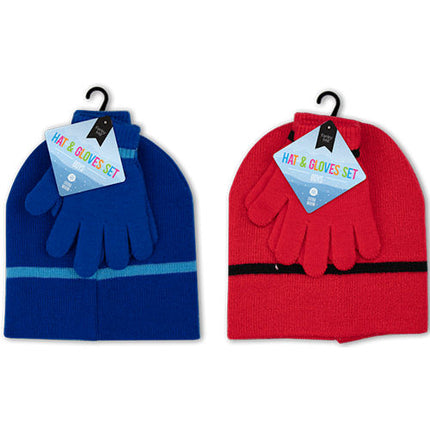 Boys Beanie Hat & Gloves Set - Assorted