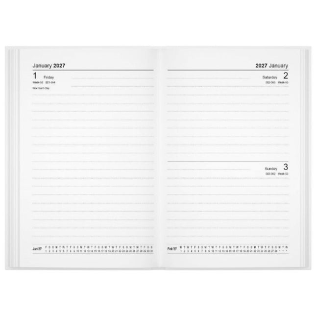 2027 A6 Page a Day Colour Block Diary (Assorted)