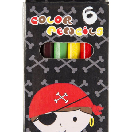 6 Pirate Halfsize Colouring Pencils
