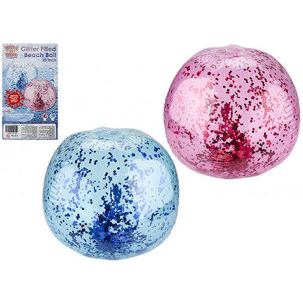 Inflatable Glitter Confetti Filled Beach Ball - Assorted