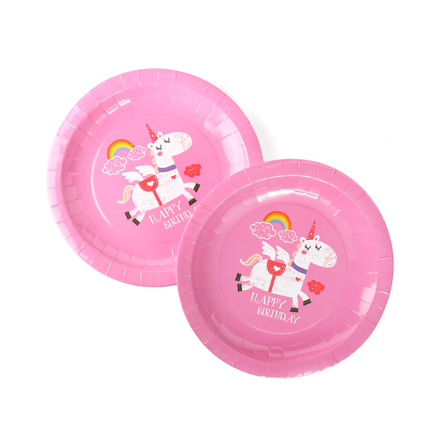 Unicorn Paper 9" Party Plates - 16 Pack