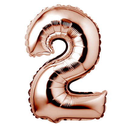 Large Rose Gold Foil "Number 2" Balloon – 34 Inch