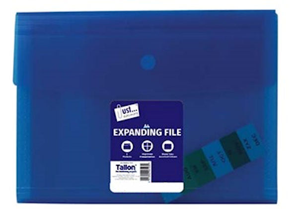 6 Pocket A4 Expanding Plastic File (Assorted)