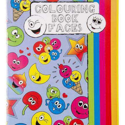 Large Emoji Face Colour & Sticker Books - 6 Pack
