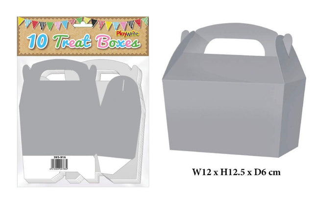 Silver Treat Boxes - 10 Pack