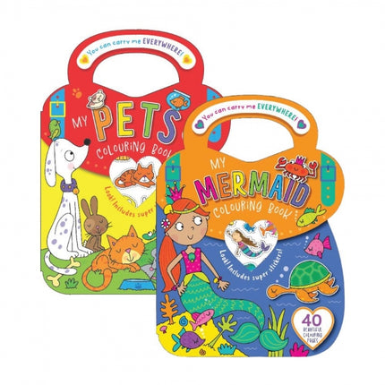 Mermaid/Pets Colouring & Sticker Bag Book
