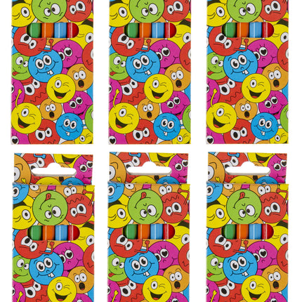 6 Happy Face Halfsize Colouring Pencils