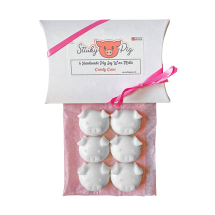 6 Candy Cane Wax Melt Pigs