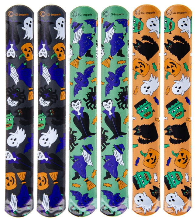 Halloween Slap Bracelets - 6 Pack