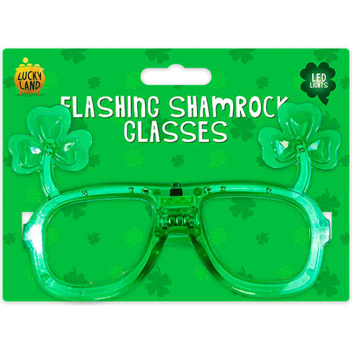 St. Patrick’s Day Flashing LED Shamrock Glasses