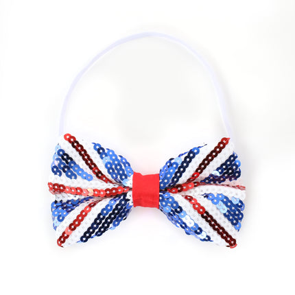 Union Jack Sequin Bow Tie