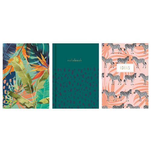 A6 Wild Ruled Hardback Book - Assorted